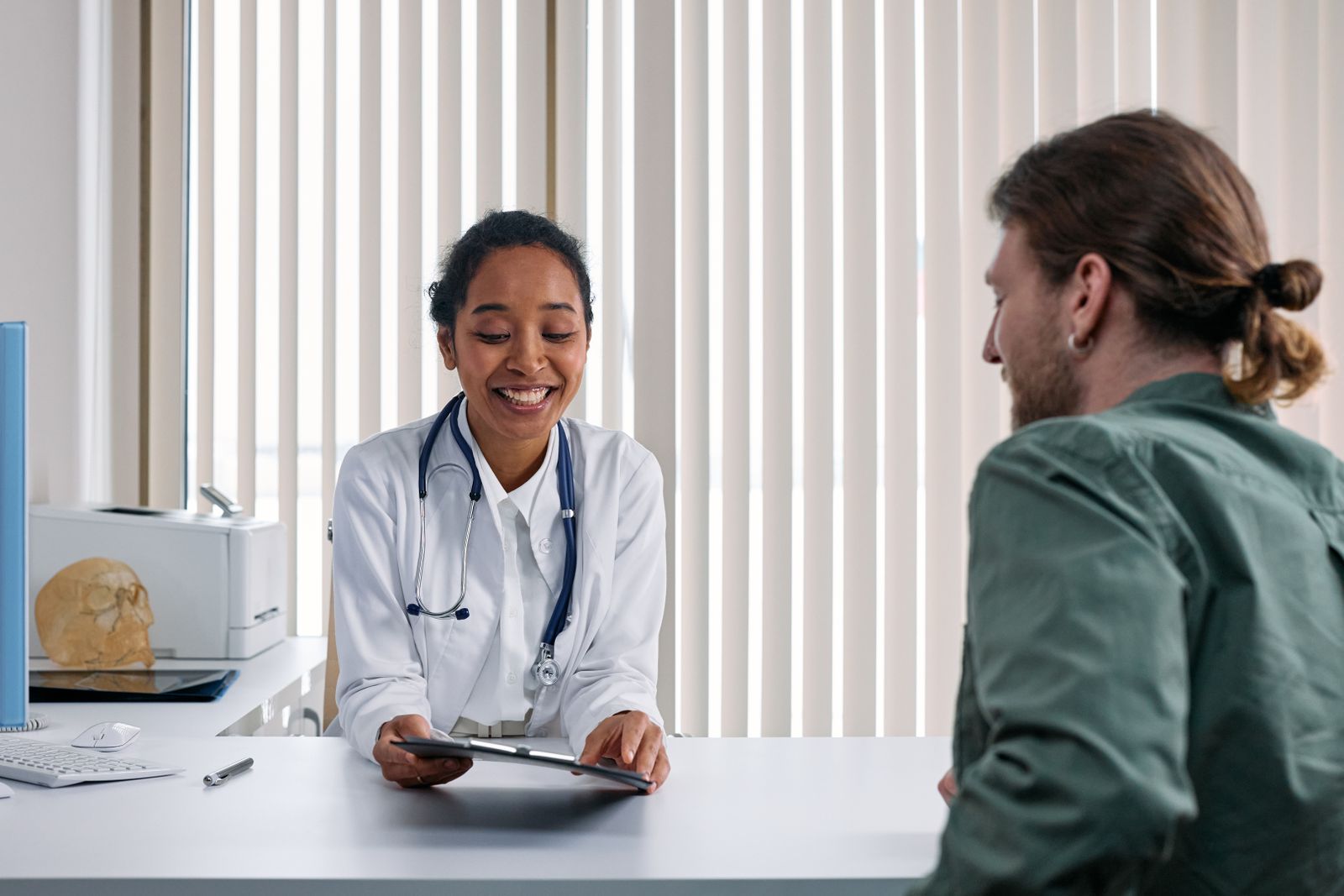 Doctor and patient having a respectful private consultation